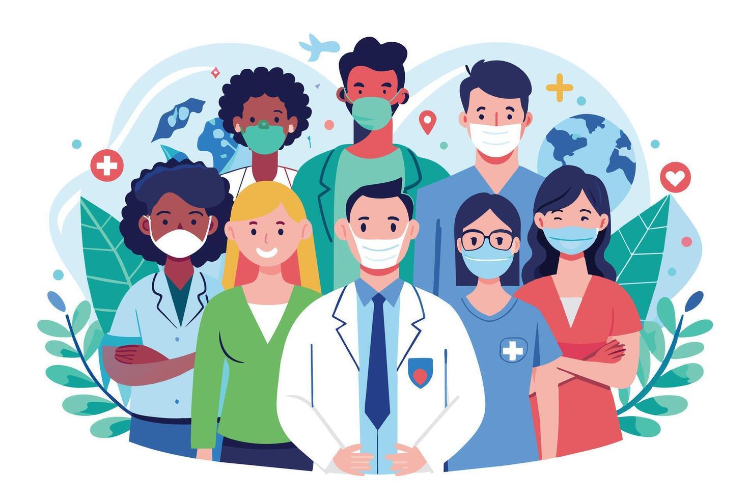 Healthcare professionals working together